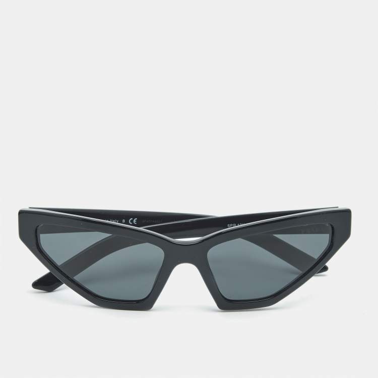 Pre Owned Prada Black SPR12V Frame Cat Eye Sunglasses