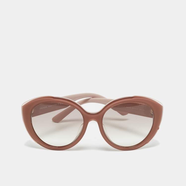 Pre Owned Prada Mauve/Light Grey Gradient SPR 01Y-F Oversized Sunglasses