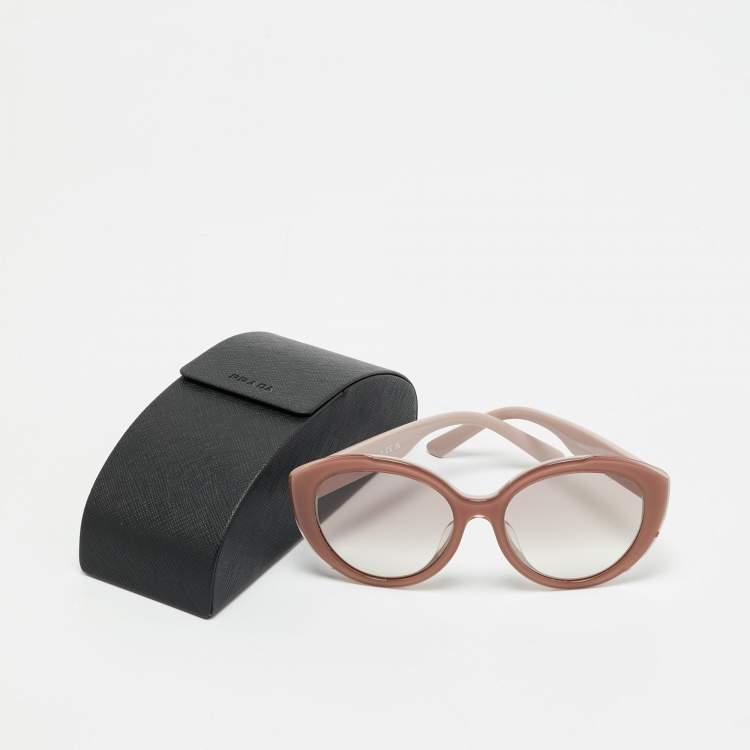 Pre Owned Prada Mauve/Light Grey Gradient SPR 01Y-F Oversized Sunglasses