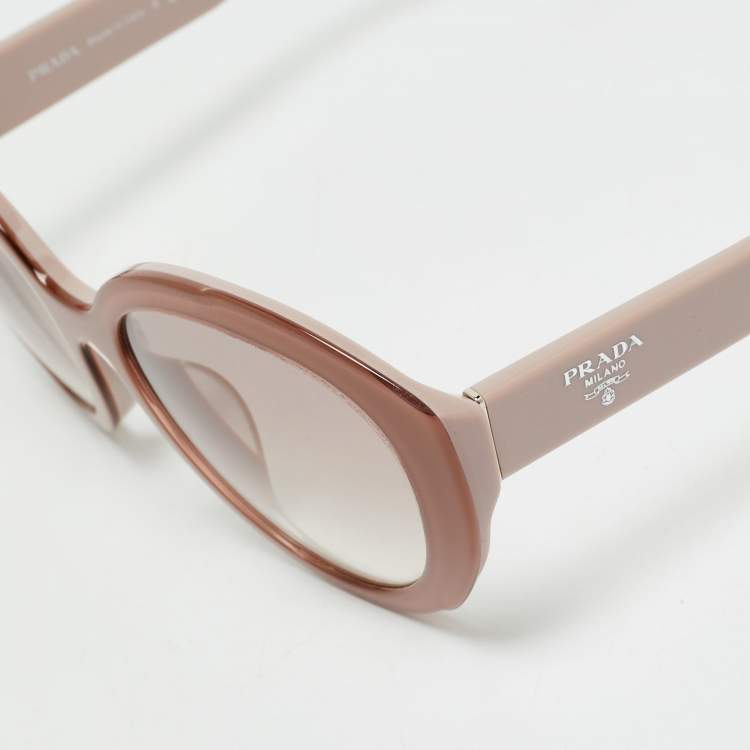 Pre Owned Prada Mauve/Light Grey Gradient SPR 01Y-F Oversized Sunglasses