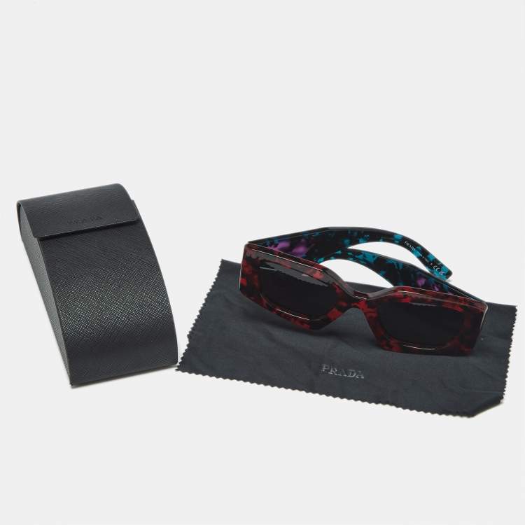 Pre Owned Prada Red/Black SPR 15Y Frame Cat Eye Sunglasses