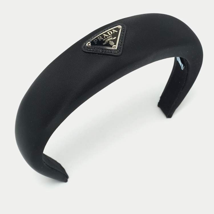 Pre Owned Prada Black Re-Nylon Wide Headband 