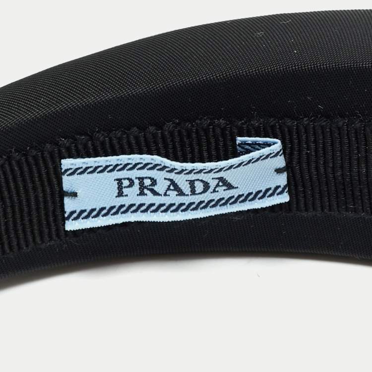Pre Owned Prada Black Re-Nylon Wide Headband 
