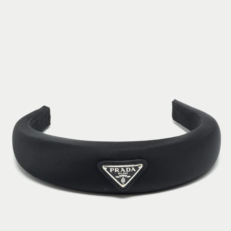 Pre Owned Prada Black Re-Nylon Wide Headband 