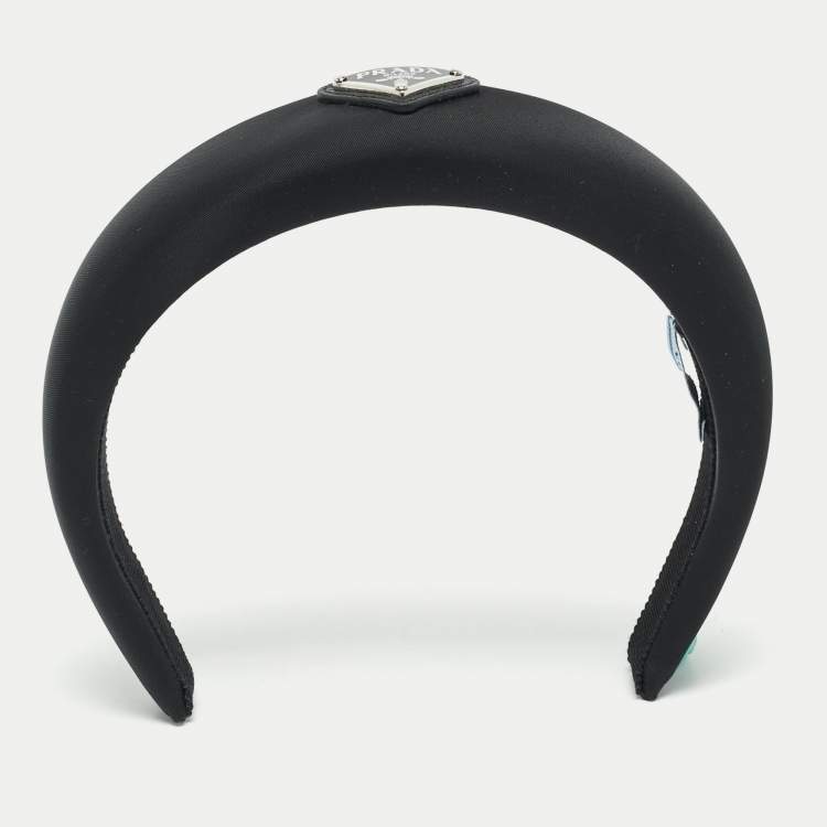 Pre Owned Prada Black Re-Nylon Wide Headband 
