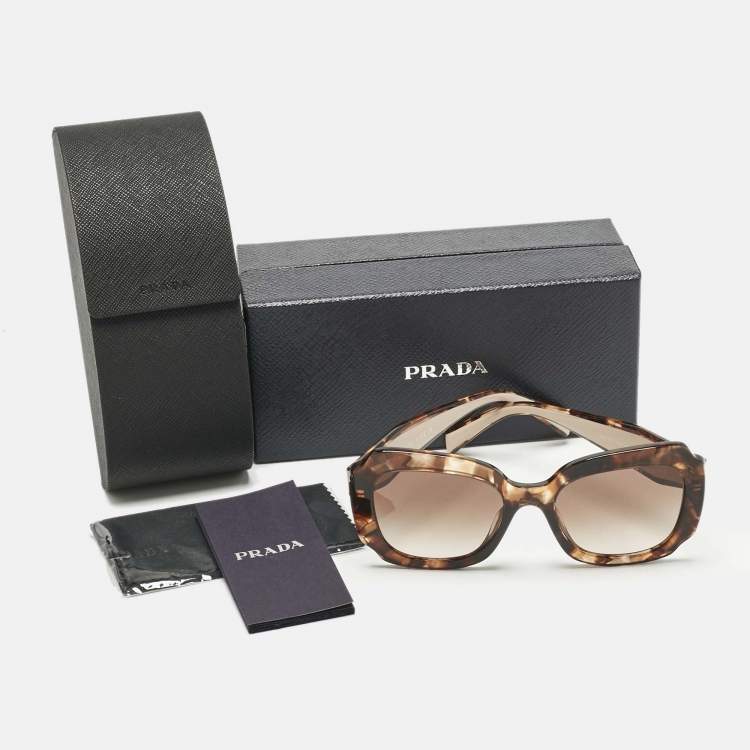 Pre Owned Prada Tortoise Brown Gradient  SPR 16Y Butterfly Sunglasses