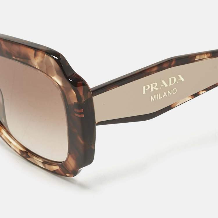 Pre Owned Prada Tortoise Brown Gradient  SPR 16Y Butterfly Sunglasses