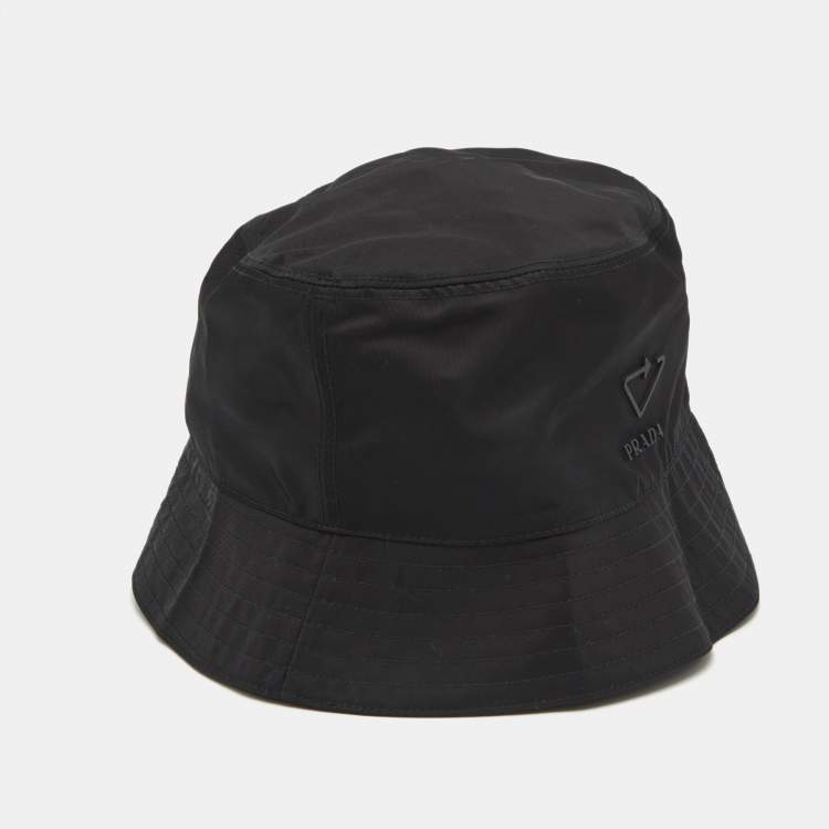 Pre Owned Prada Black Re-Nylon Bucket Hat S