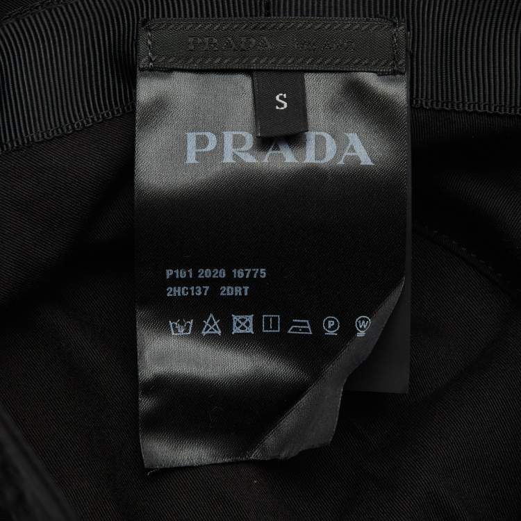 Pre Owned Prada Black Re-Nylon Bucket Hat S