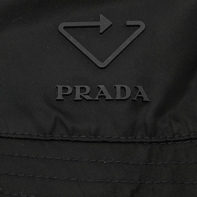 Pre Owned Prada Black Re-Nylon Bucket Hat S