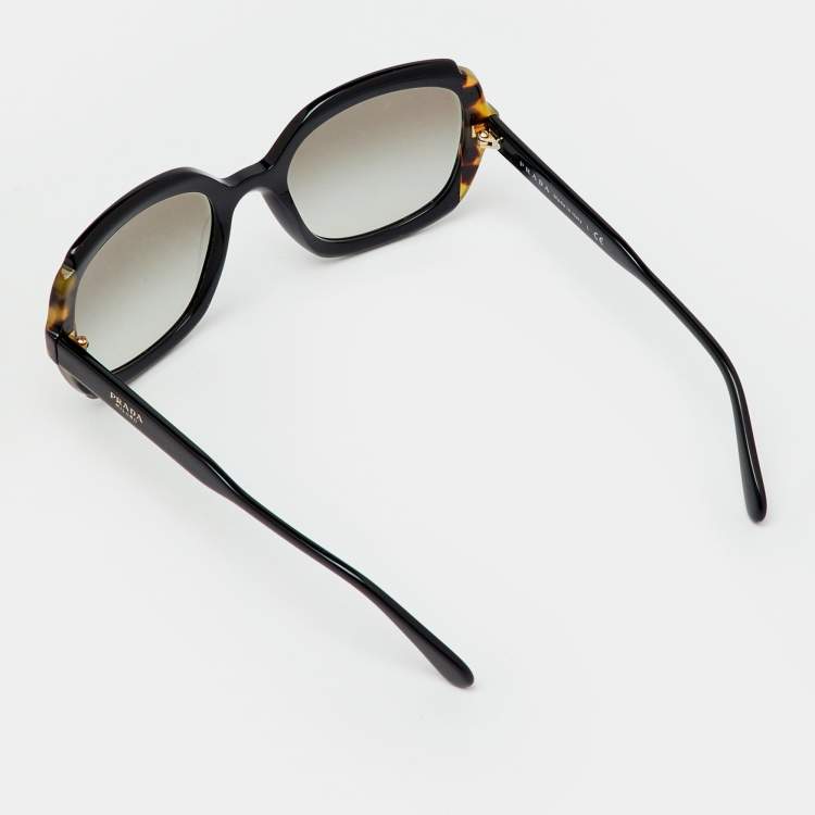 Pre Owned Prada Black/Brown Gradient SPR16U Square Sunglasses