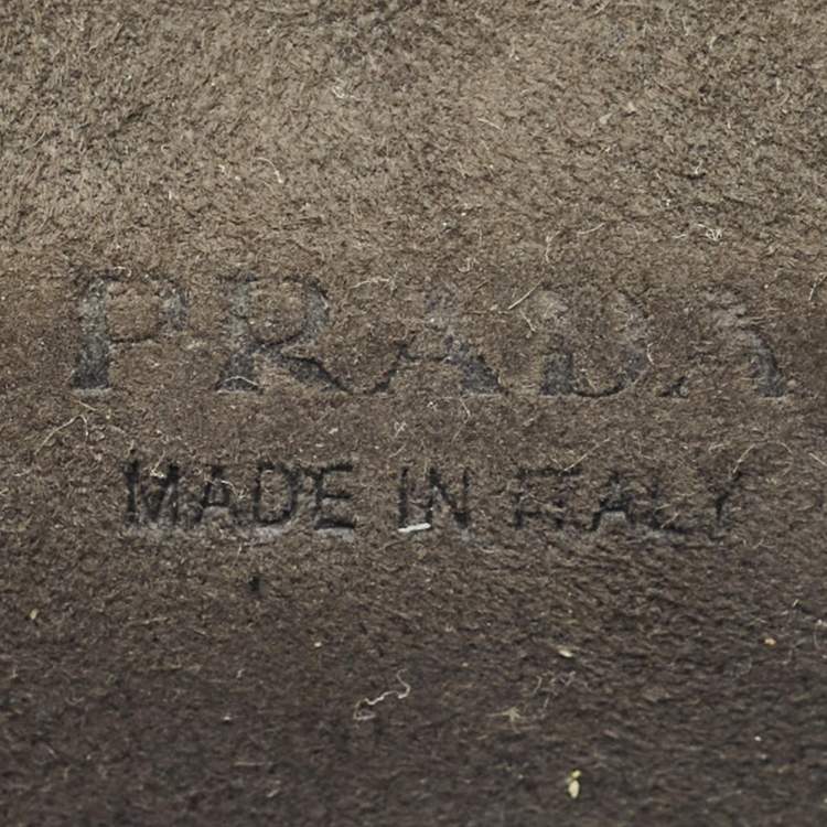 Pre Owned Prada Grey Saffiano Leather Logo Headphone Case