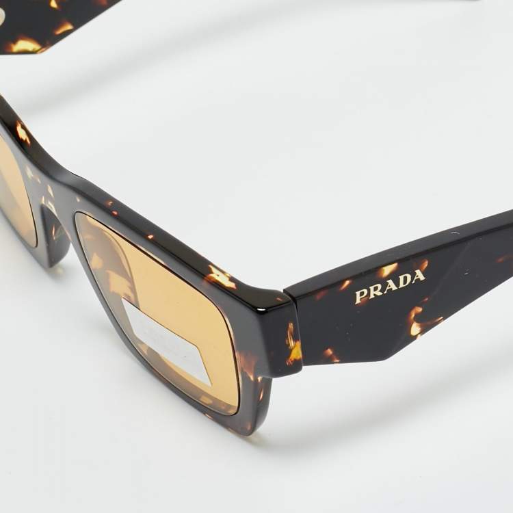 Pre Owned Prada Tortoise Brown SPR A06 Square Sunglasses
