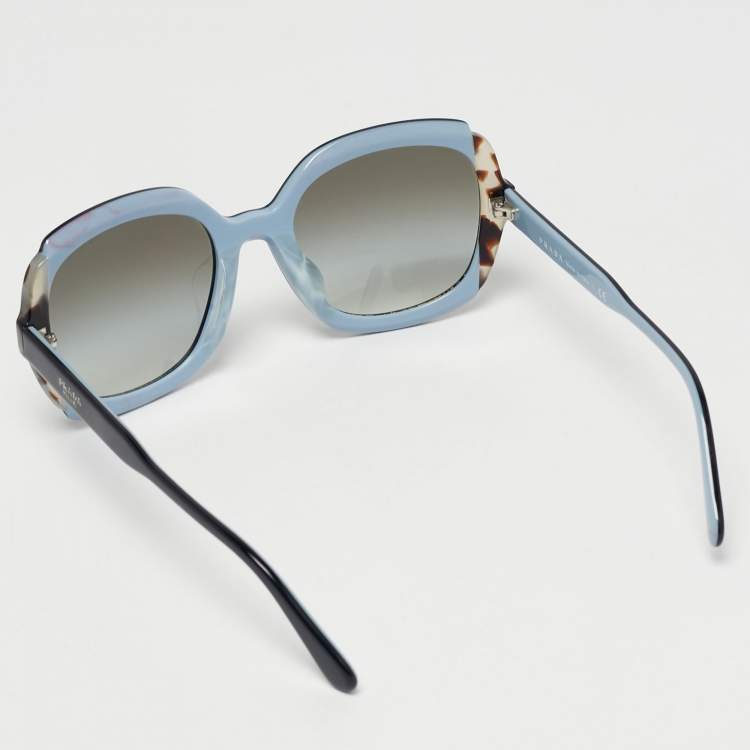 Pre Owned Prada Black/Blue Gradient SPR 16U F Square Sunglasses