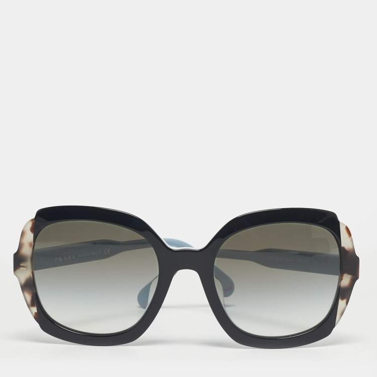 Pre Owned Prada Black/Blue Gradient SPR 16U F Square Sunglasses