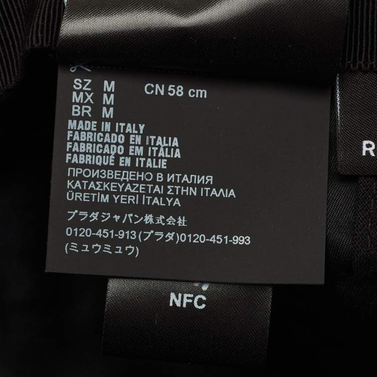 Pre Owned Prada Black Logo Embroidered Re-Nylon Baseball Cap M