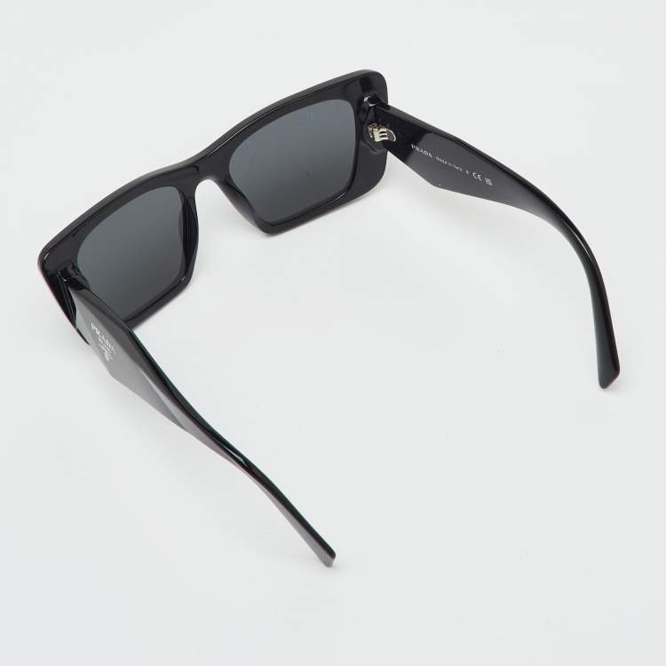 Pre Owned Prada Black SPR08Y Symbole Cat Eye Sunglasses