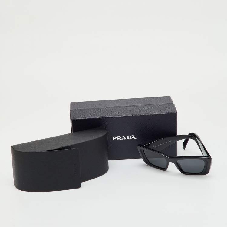 Pre Owned Prada Black SPR08Y Symbole Cat Eye Sunglasses