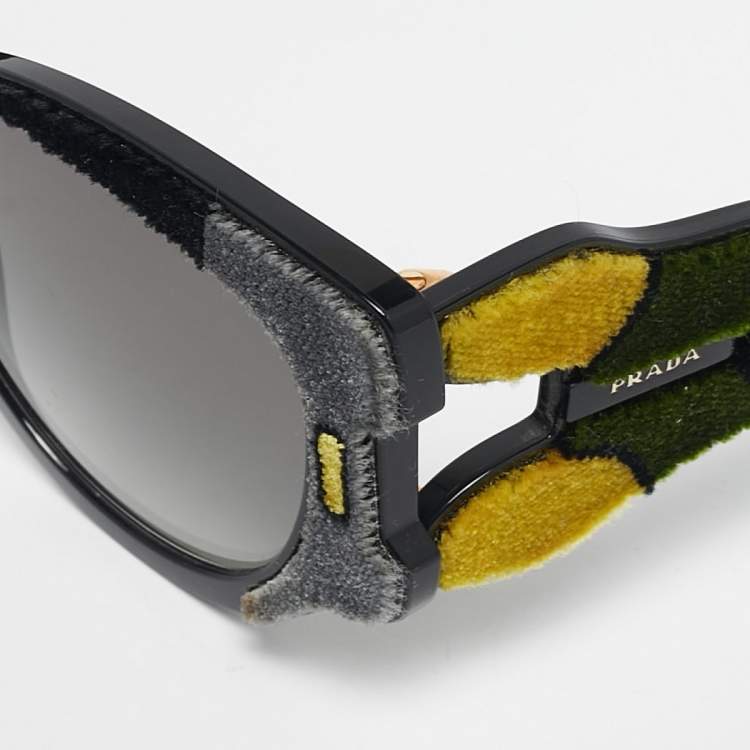 Pre Owned Prada Black Gradient SPR10U Tapestry Cat Eye Sunglasses