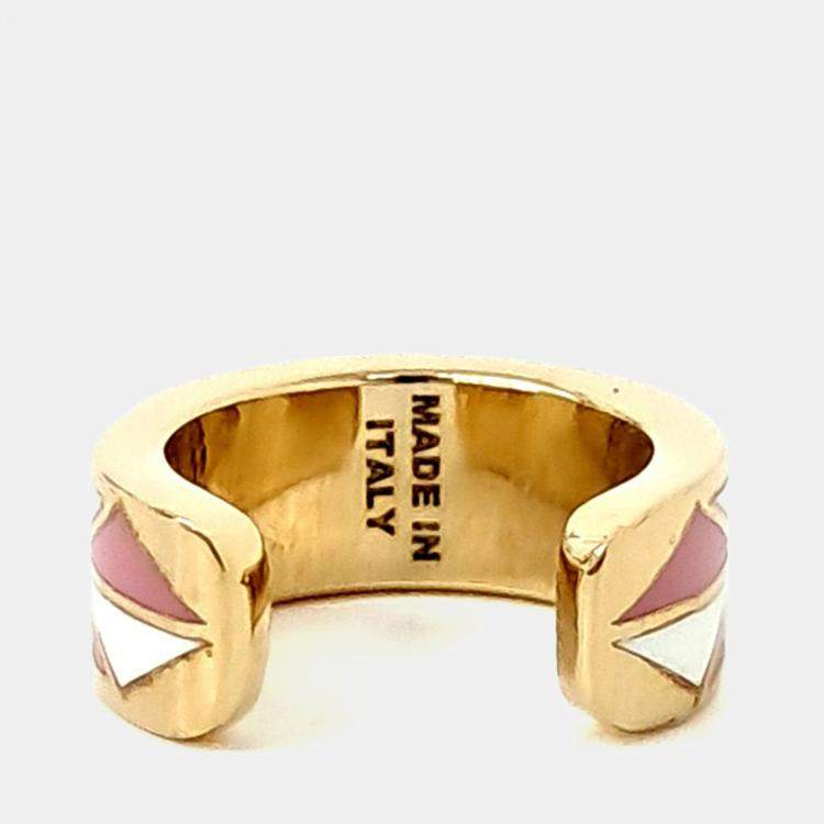 Pre Owned Prada Gold Tone Multi Ear Cuff