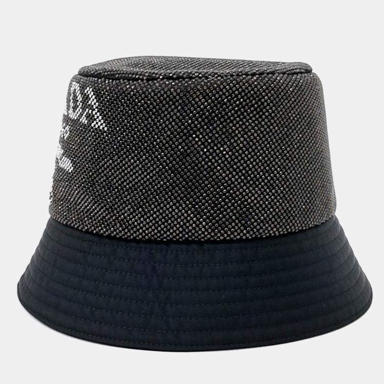 Pre Owned Prada Black Re-Nylon Bucket Hat
