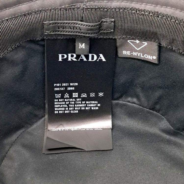 Pre Owned Prada Black Re-Nylon Bucket Hat