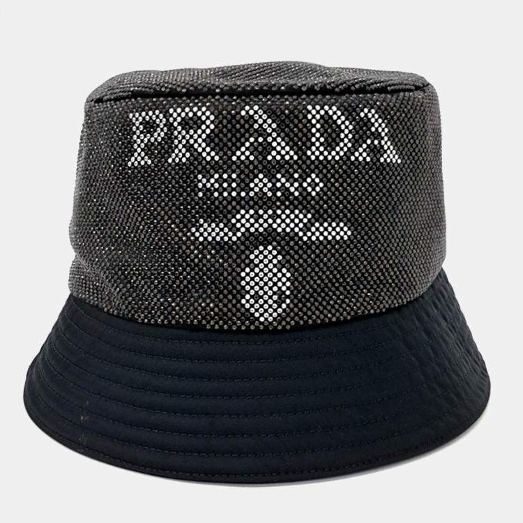 Pre Owned Prada Black Re-Nylon Bucket Hat