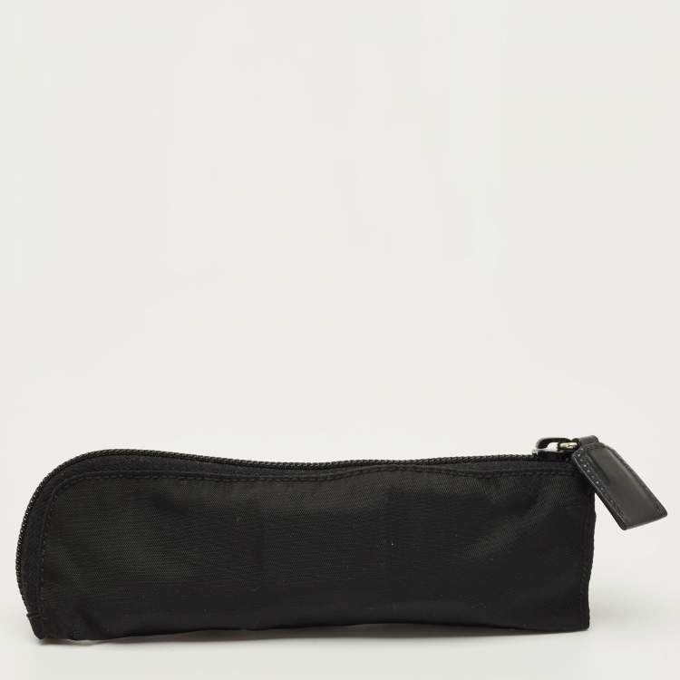 مملوكة مسبقًا علبة أقلام برادا نايلون أسود بشعار العلامة التجارية