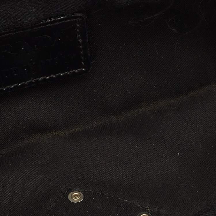 مملوكة مسبقًا علبة أقلام برادا نايلون أسود بشعار العلامة التجارية