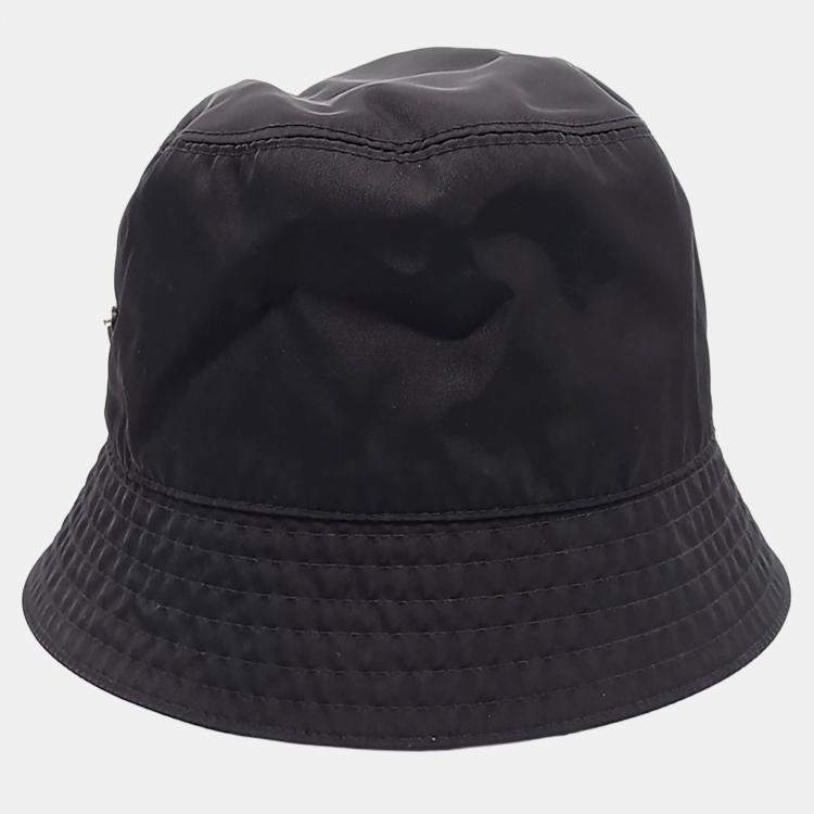 Pre Owned Prada Black nylon bucket hat