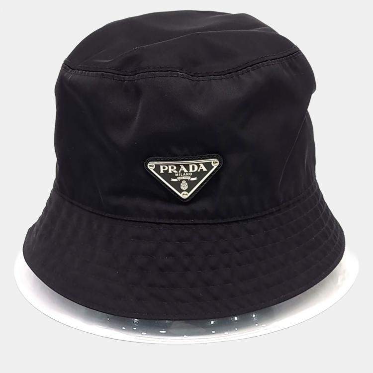 Pre Owned Prada Black nylon bucket hat