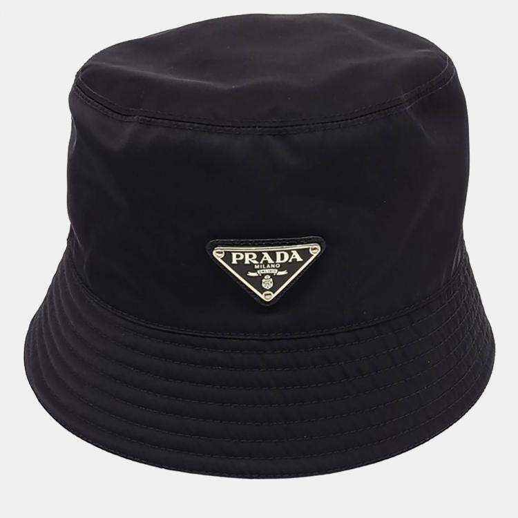 Pre Owned Prada Black Re-Nylon Bucket Hat