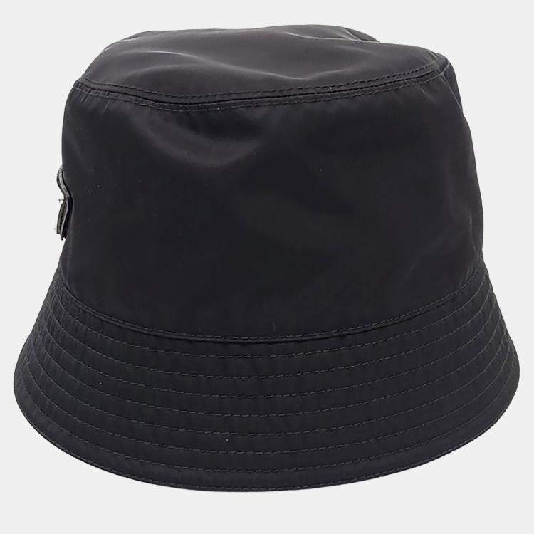 Pre Owned Prada Black Re-Nylon Bucket Hat