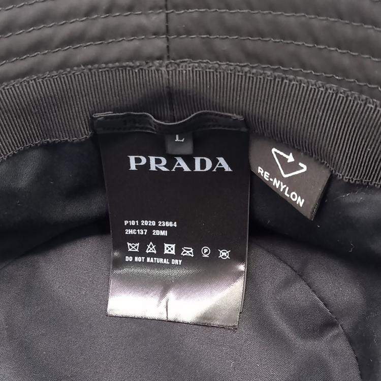 Pre Owned Prada Black Re-Nylon Bucket Hat