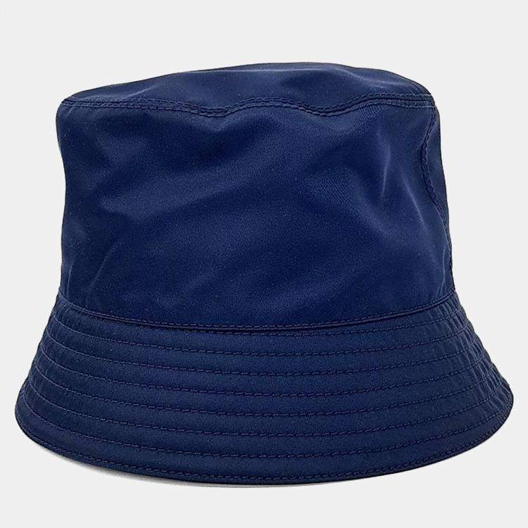 Pre Owned Prada Navy Blue Bucket Hat