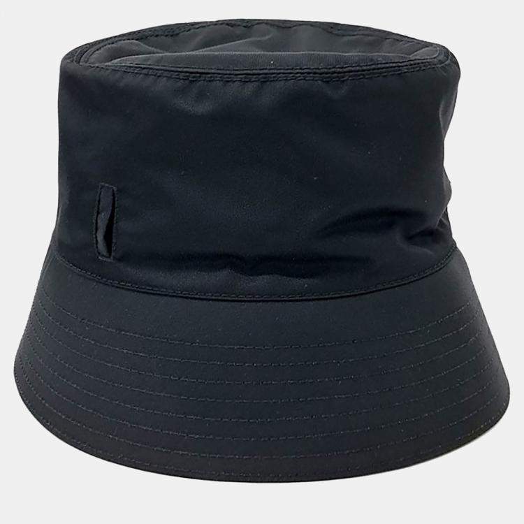 Pre Owned Prada Black Re-Nylon Pouch Bucket Hat