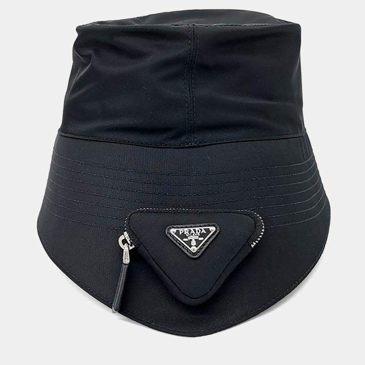 Pre Owned Prada Black Re-Nylon Pouch Bucket Hat