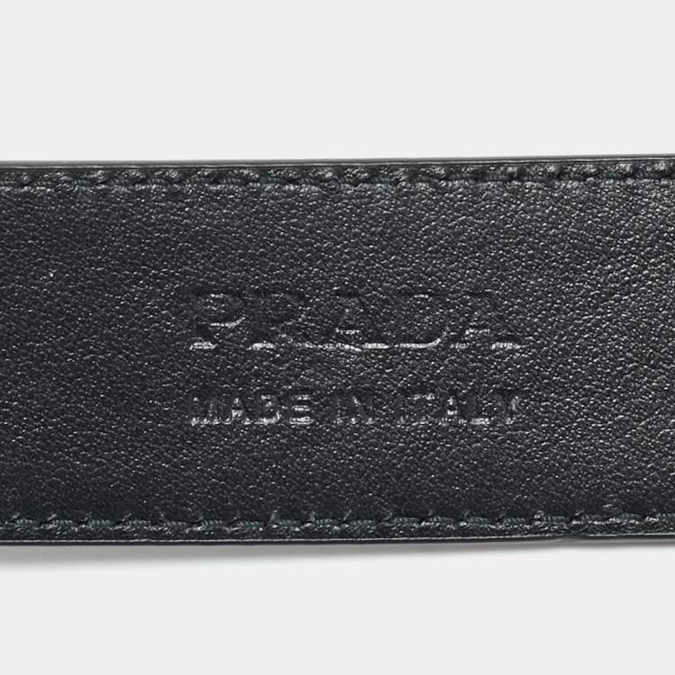 Pre Owned Prada Buckle 75CM Belt Black Leather