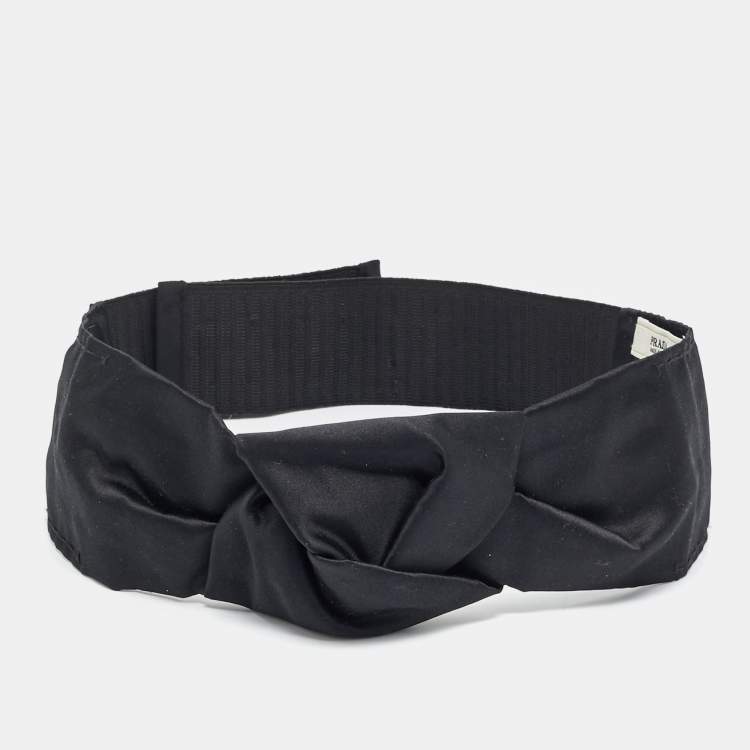 Pre Owned Prada Black Satin Knotted Waist Belt S