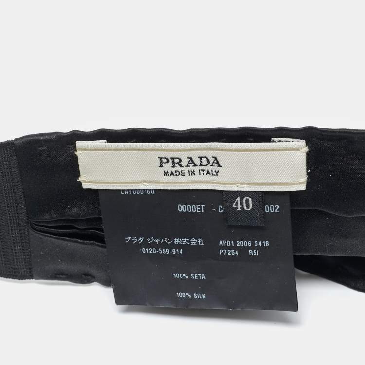 Pre Owned Prada Black Satin Knotted Waist Belt S