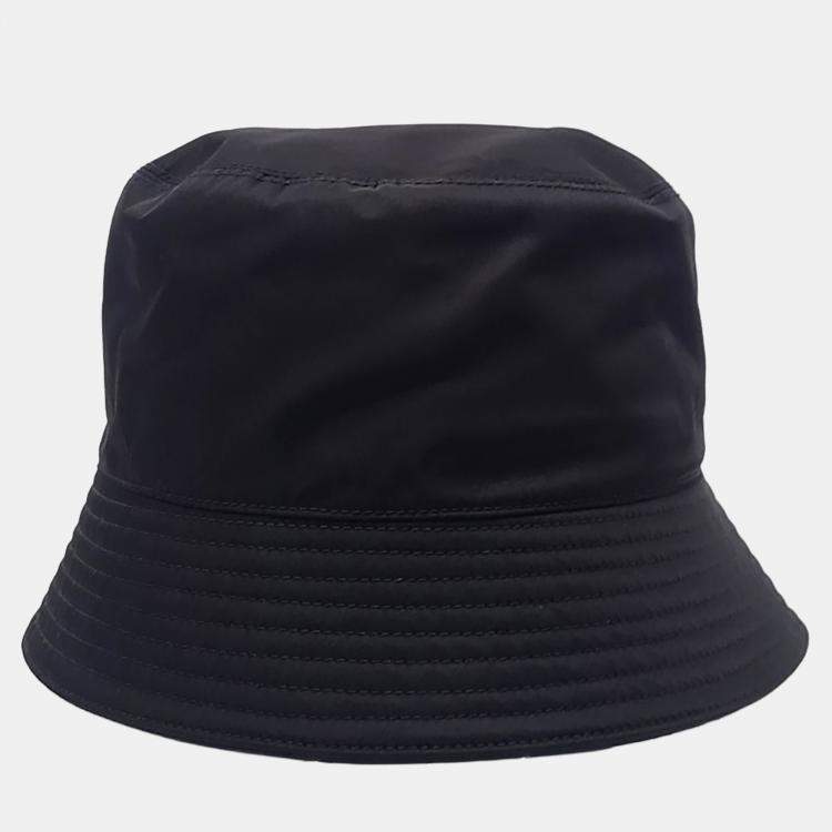 Pre Owned Prada Black Re-Nylon Bucket Hat