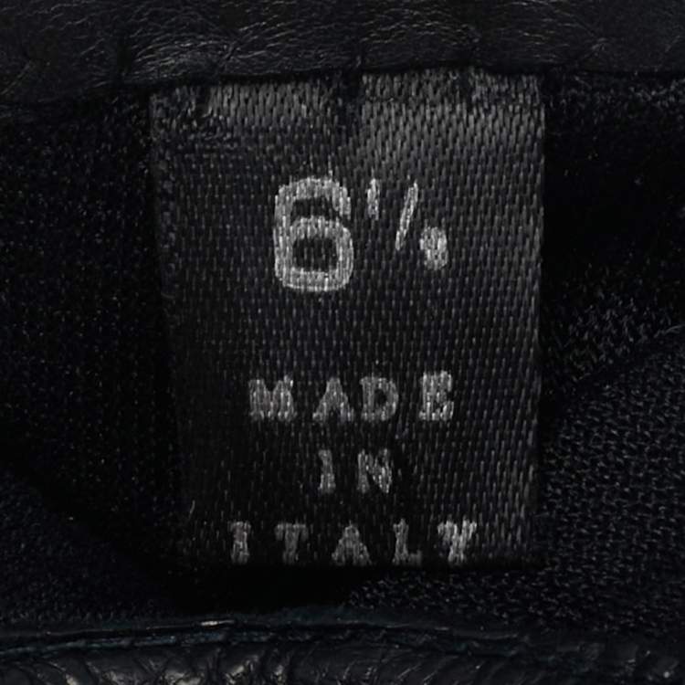 Pre Owned Prada Size 6.5 Gloves Black Leather 