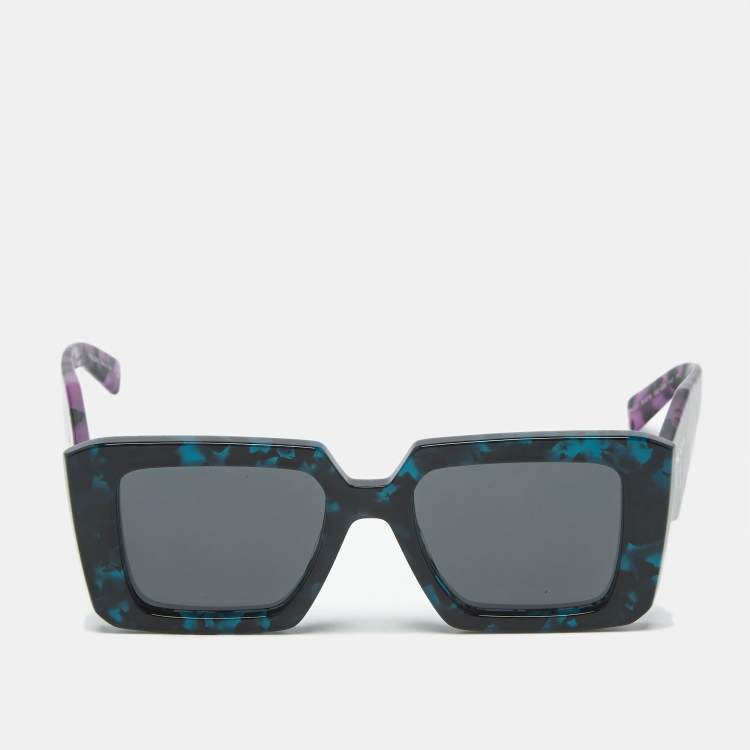 Pre Owned Prada Tortoise Blue/Purple SPR 23Y Frame Square Sunglasses