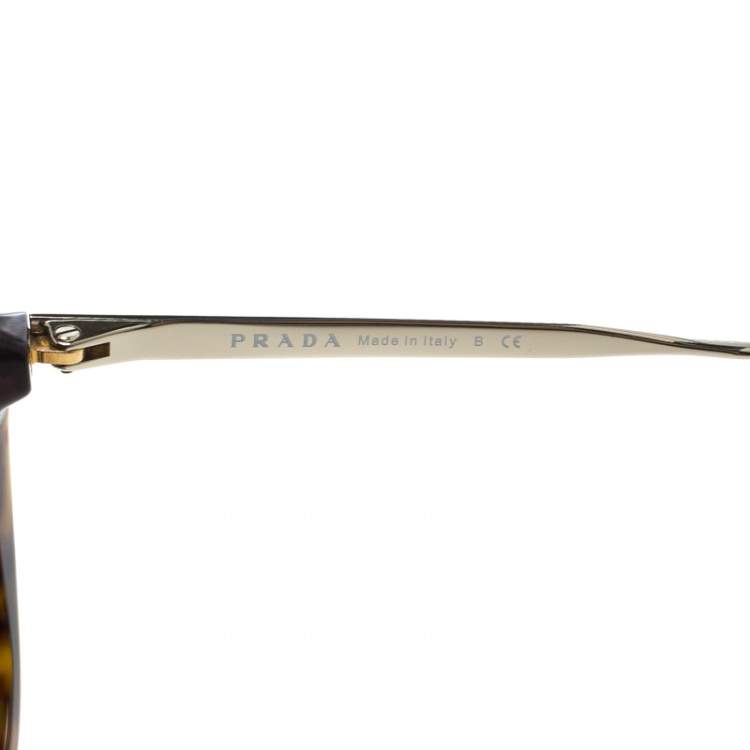Pre Owned Prada Brown Tortoise/Brown Gradient SPR12Q Cat Eye Sunglasses