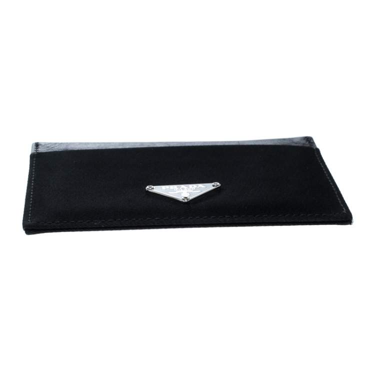 Pre Owned Prada Black Nylon Card Case 