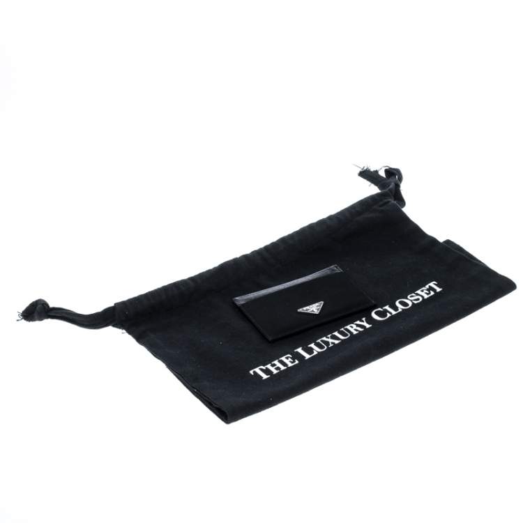 Pre Owned Prada Black Nylon Card Case 
