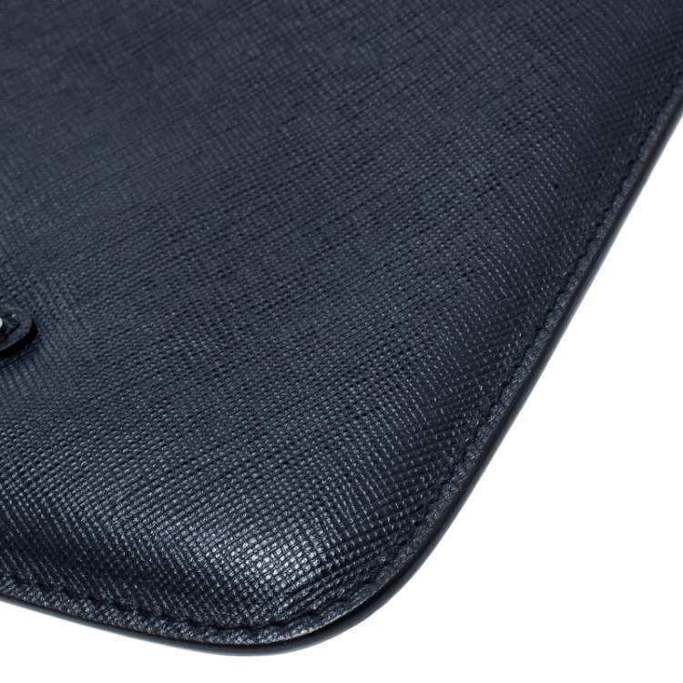 Pre Owned Prada Navvy Blue Saffiano Lux Leather iPad Case