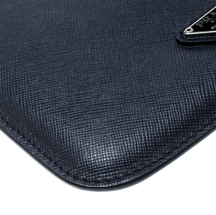 Pre Owned Prada Navvy Blue Saffiano Lux Leather iPad Case