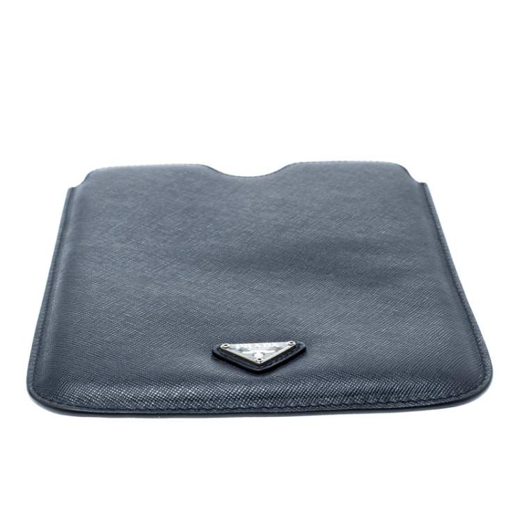 Pre Owned Prada Navvy Blue Saffiano Lux Leather iPad Case