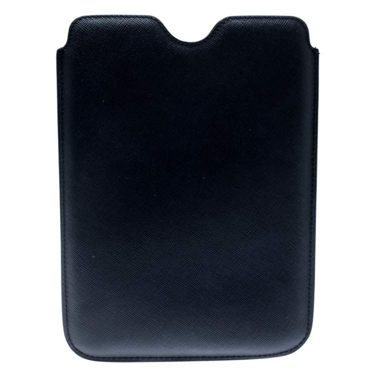 Pre Owned Prada Navvy Blue Saffiano Lux Leather iPad Case